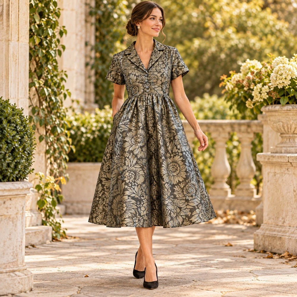 NWT Tuckernuck Adelaide Mirasol Jacquard Dress Womens XS Emerald Floral Midi